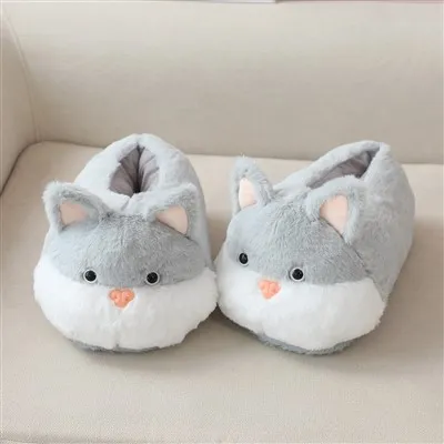 Kat pluche pantoffels, aanpasbaar